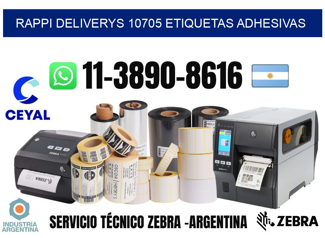 rappi deliverys 10705 etiquetas adhesivas