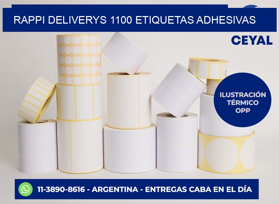 rappi deliverys 1100 etiquetas adhesivas