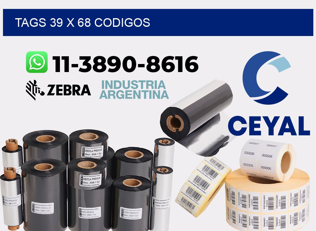 tags 39 x 68 codigos