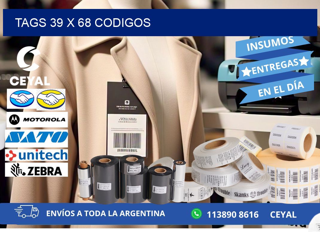 tags 39 x 68 codigos