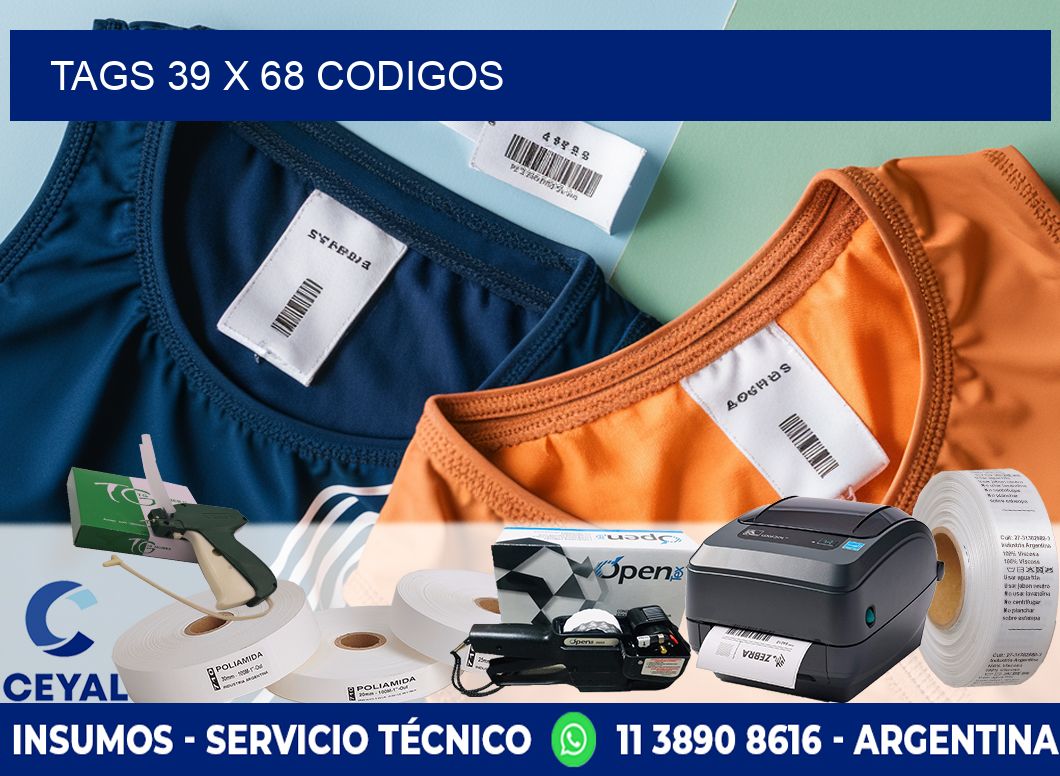 tags 39 x 68 codigos