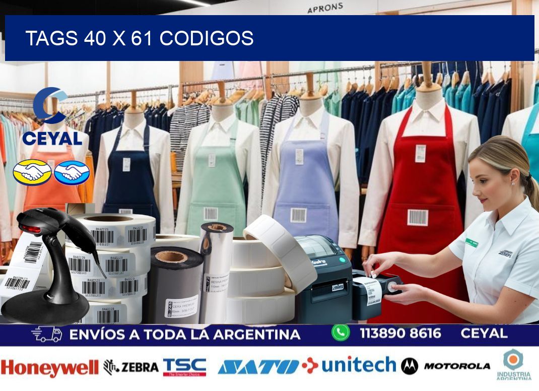 tags 40 x 61 codigos