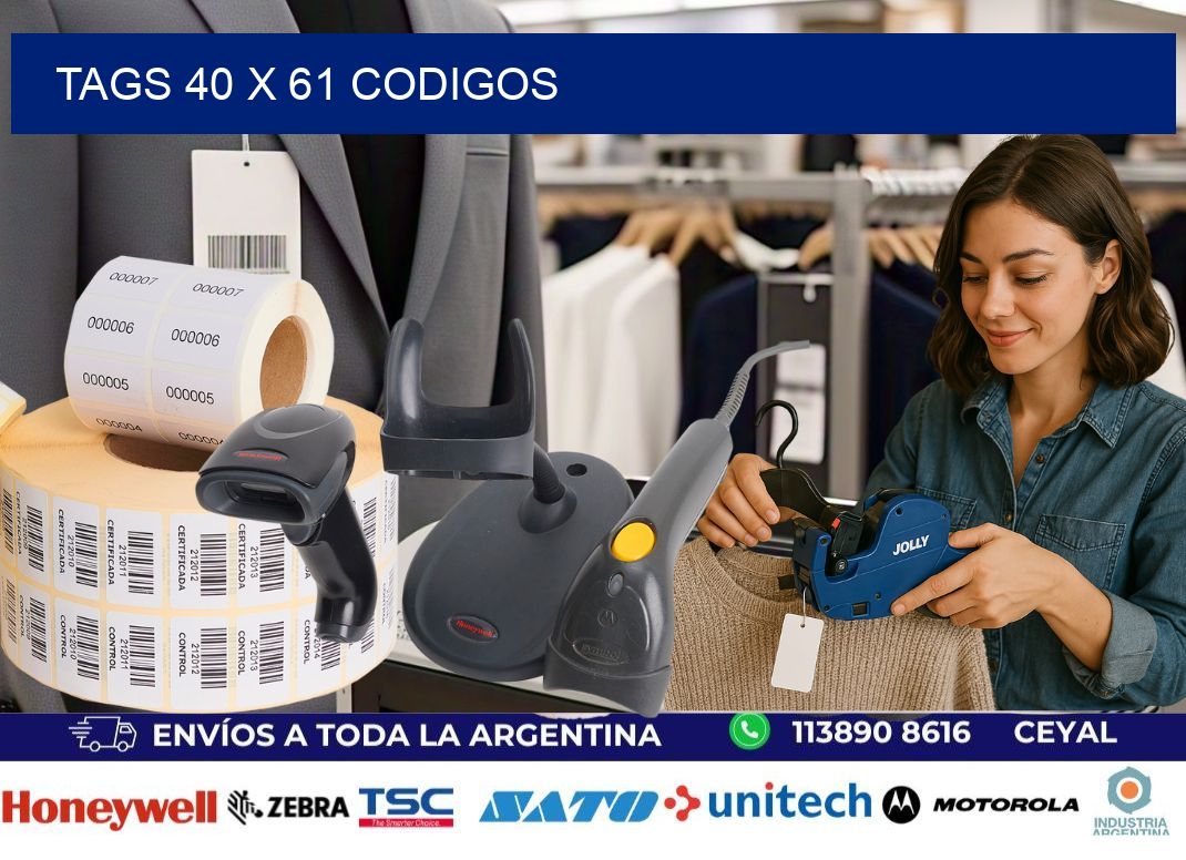 tags 40 x 61 codigos