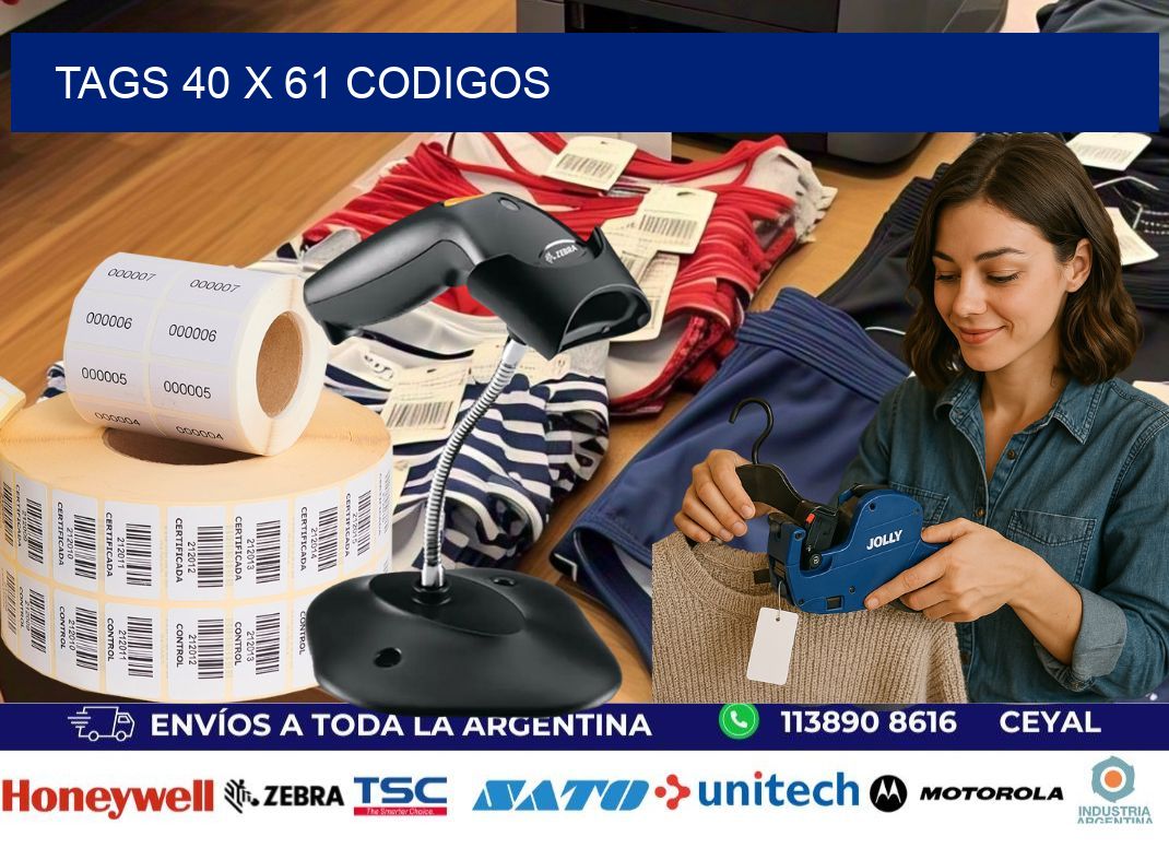 tags 40 x 61 codigos