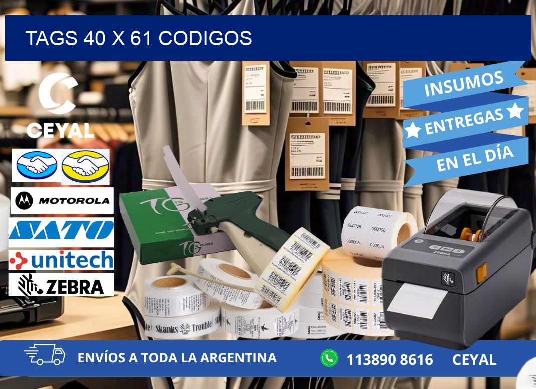 tags 40 x 61 codigos
