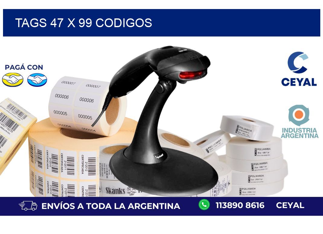 tags 47 x 99 codigos