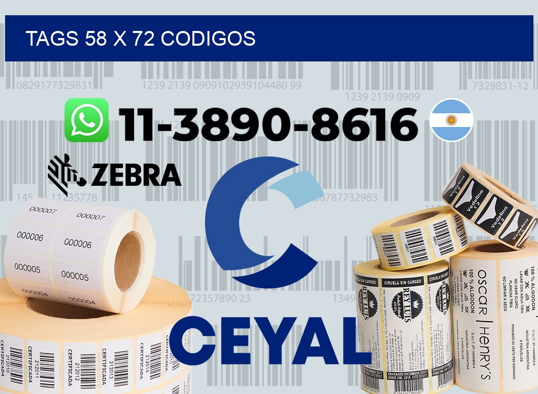 tags 58 x 72 codigos