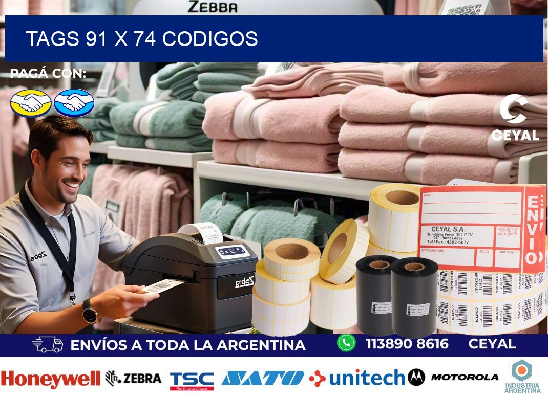 tags 91 x 74 codigos