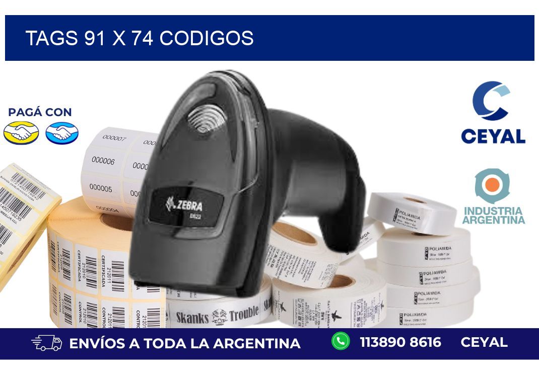 tags 91 x 74 codigos