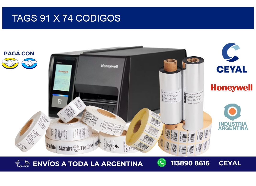 tags 91 x 74 codigos