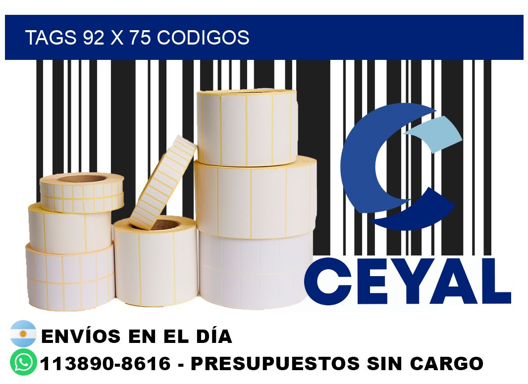 tags 92 x 75 codigos