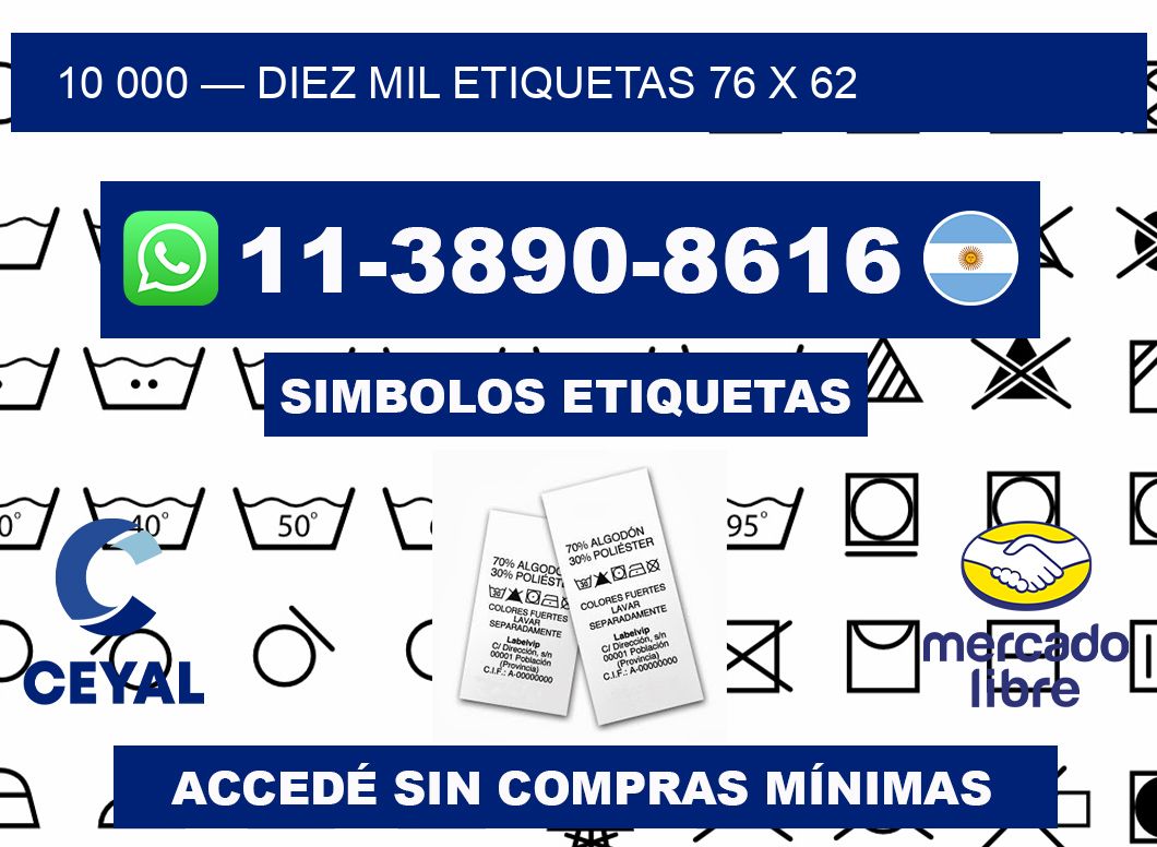 10 000 — diez mil etiquetas 76 x 62