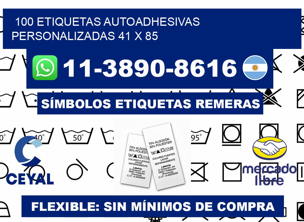 100 Etiquetas autoadhesivas personalizadas 41 x 85