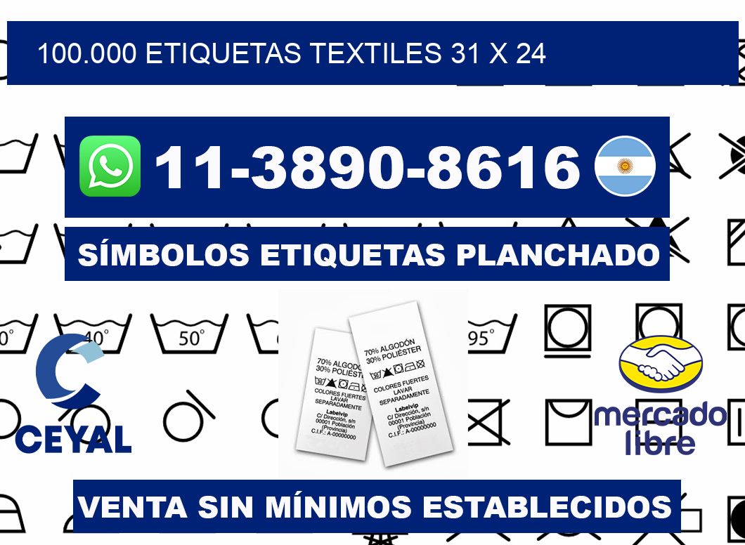 100.000 ETIQUETAS TEXTILES 31 x 24