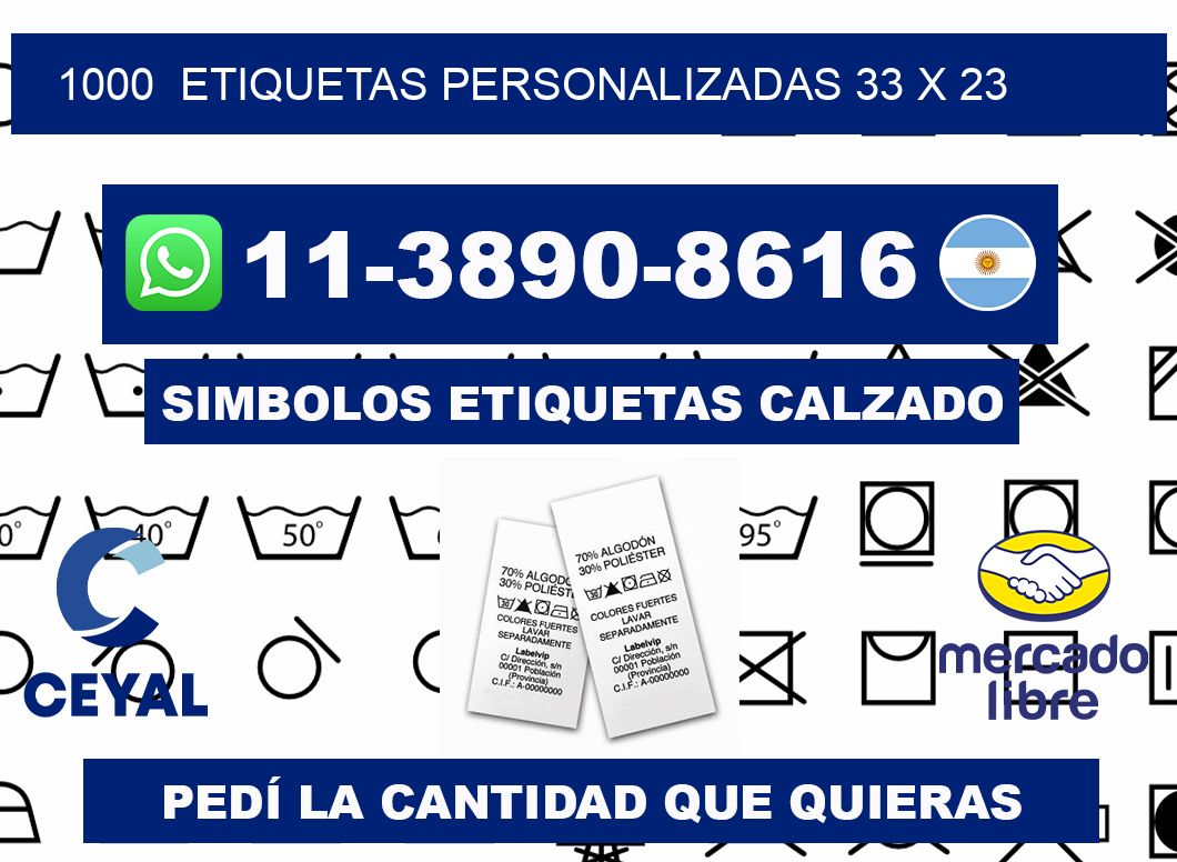 1000  ETIQUETAS PERSONALIZADAS 33 x 23