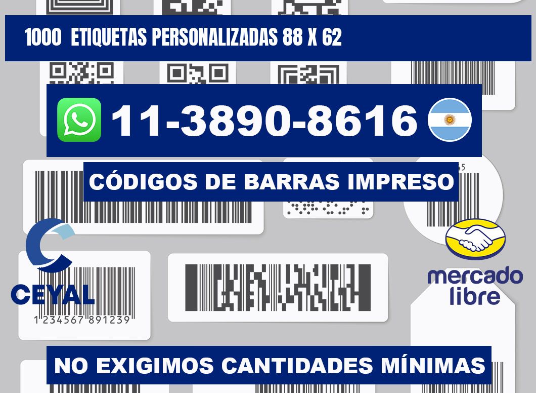 1000  ETIQUETAS PERSONALIZADAS 88 x 62
