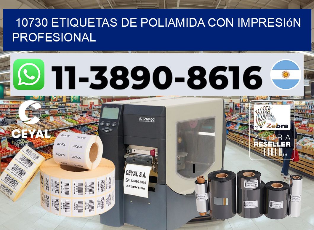 10730 Etiquetas de poliamida con impresión profesional