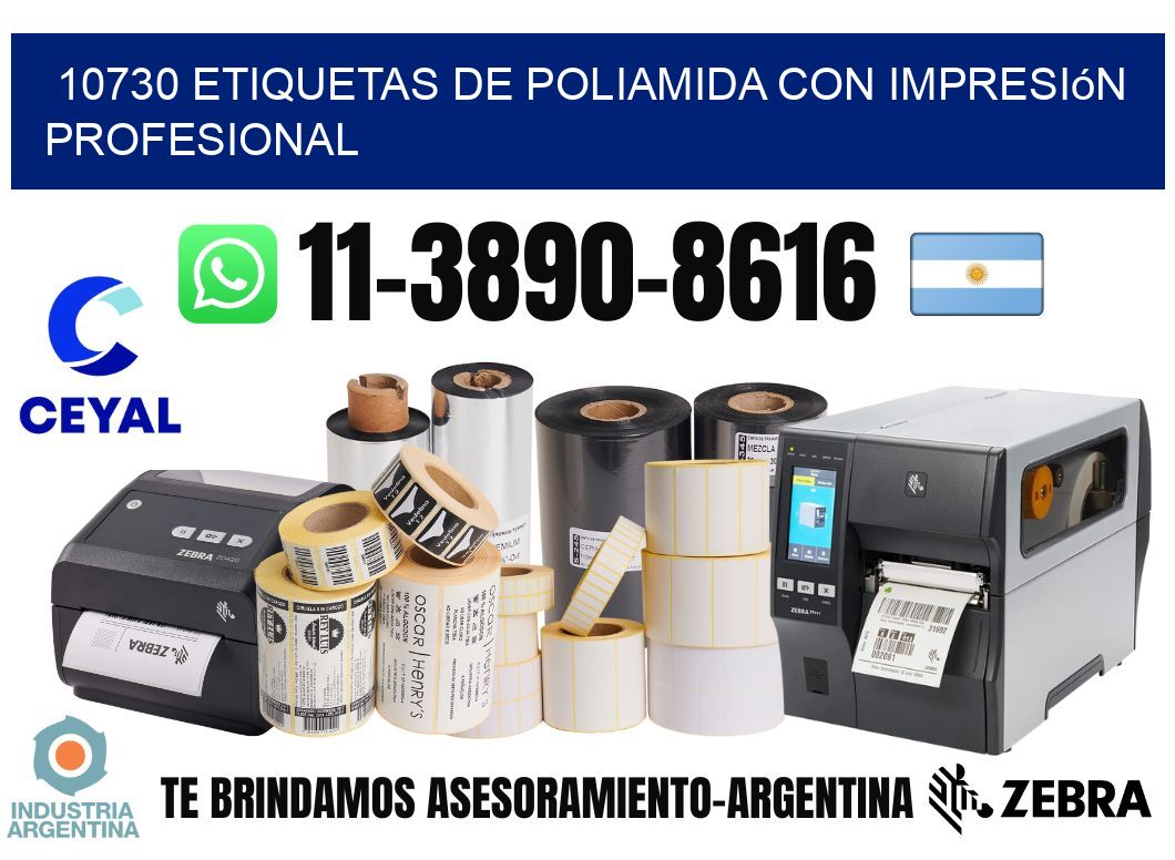 10730 Etiquetas de poliamida con impresión profesional