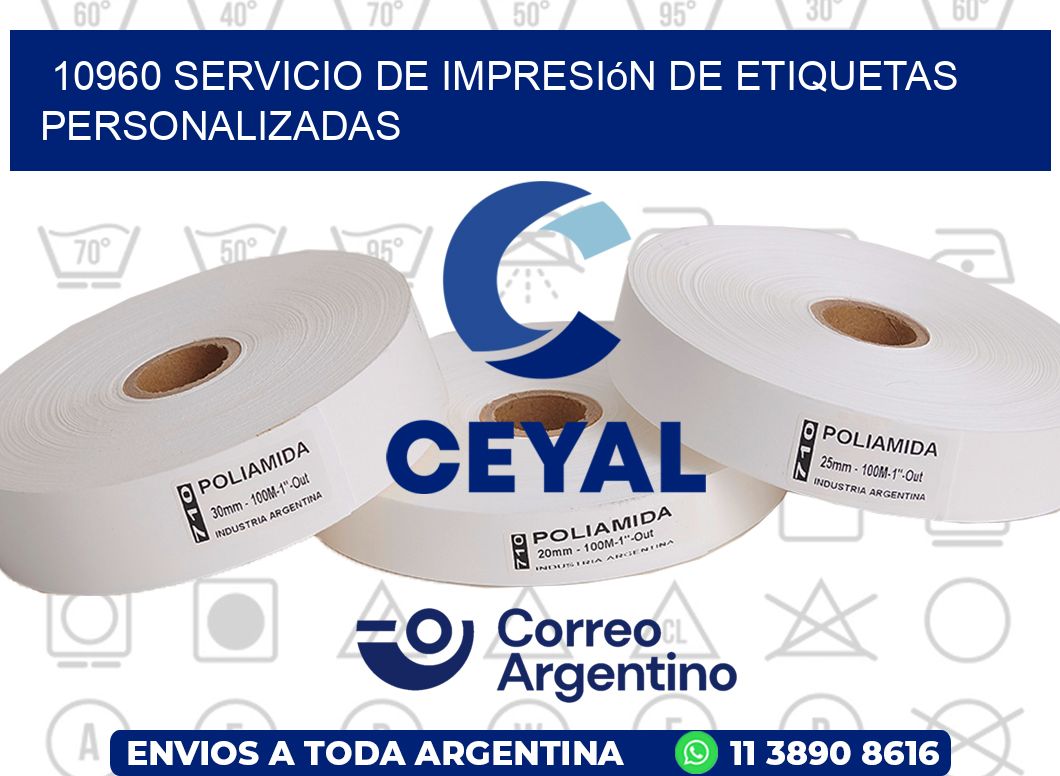 10960 Servicio de impresión de etiquetas personalizadas