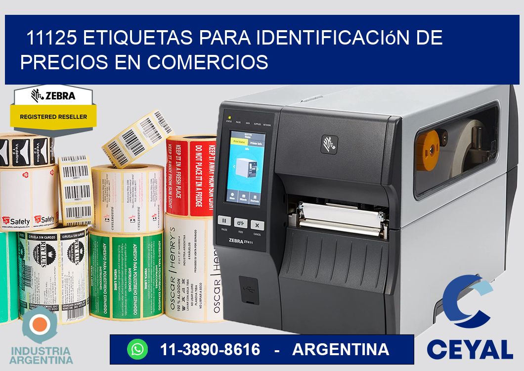 11125 Etiquetas para identificación de precios en comercios