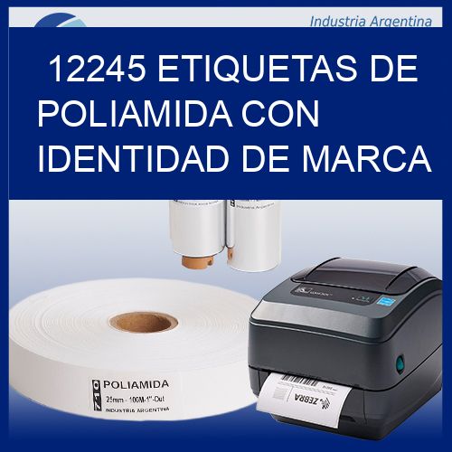 12245 Etiquetas de poliamida con identidad de marca