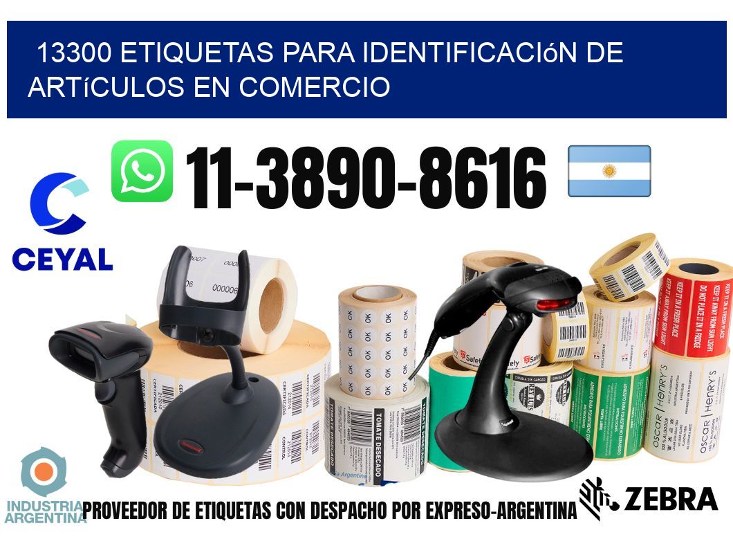 13300 Etiquetas para identificación de artículos en comercio