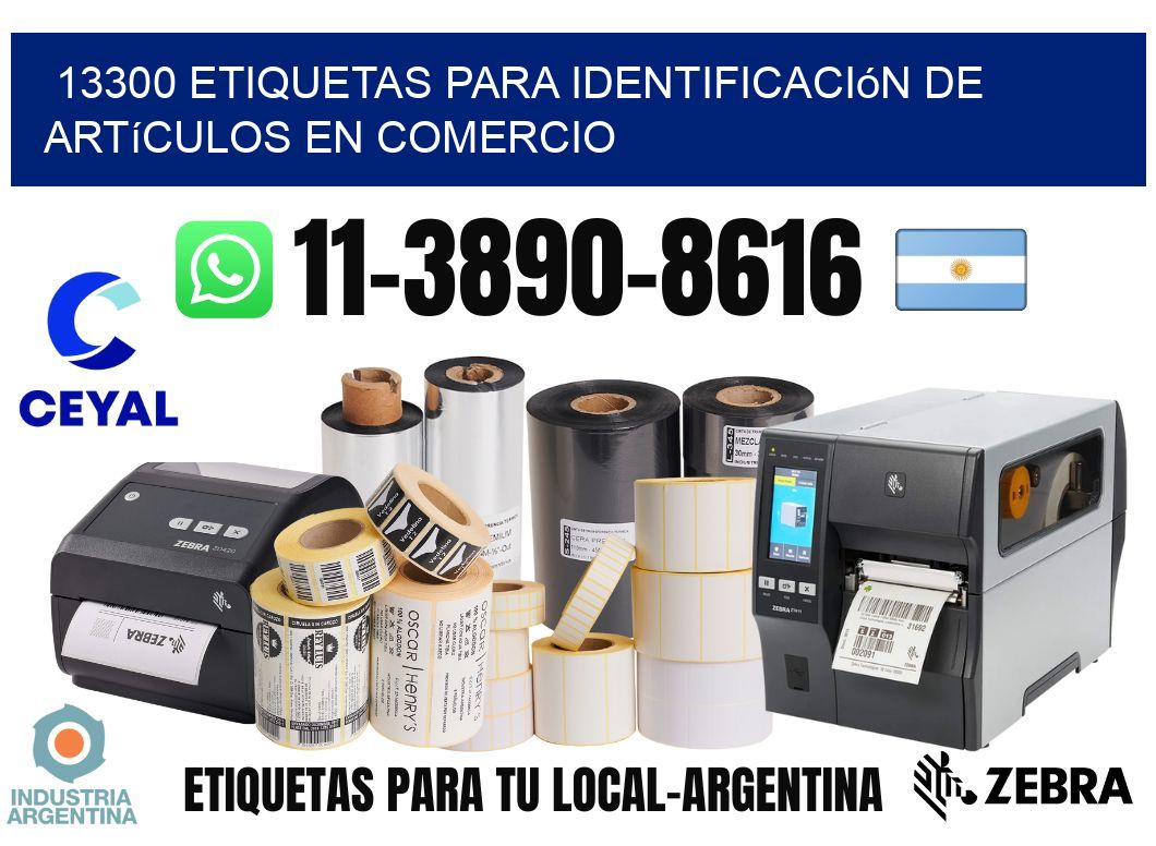 13300 Etiquetas para identificación de artículos en comercio