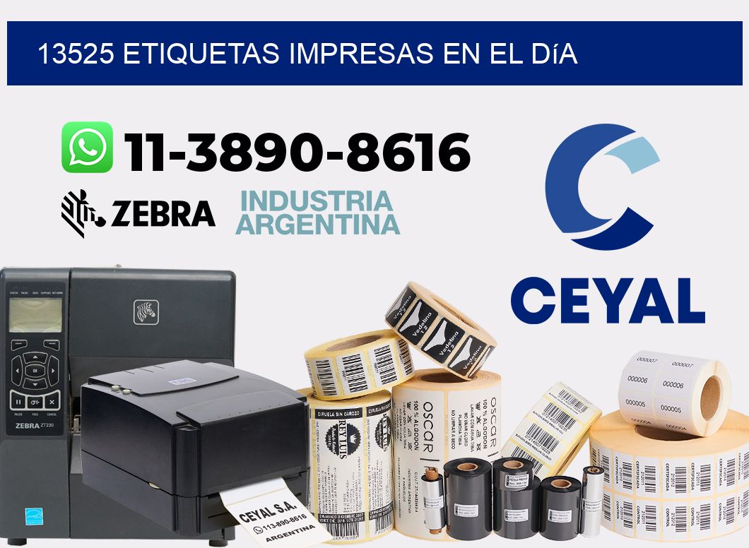 13525 Etiquetas impresas en el día