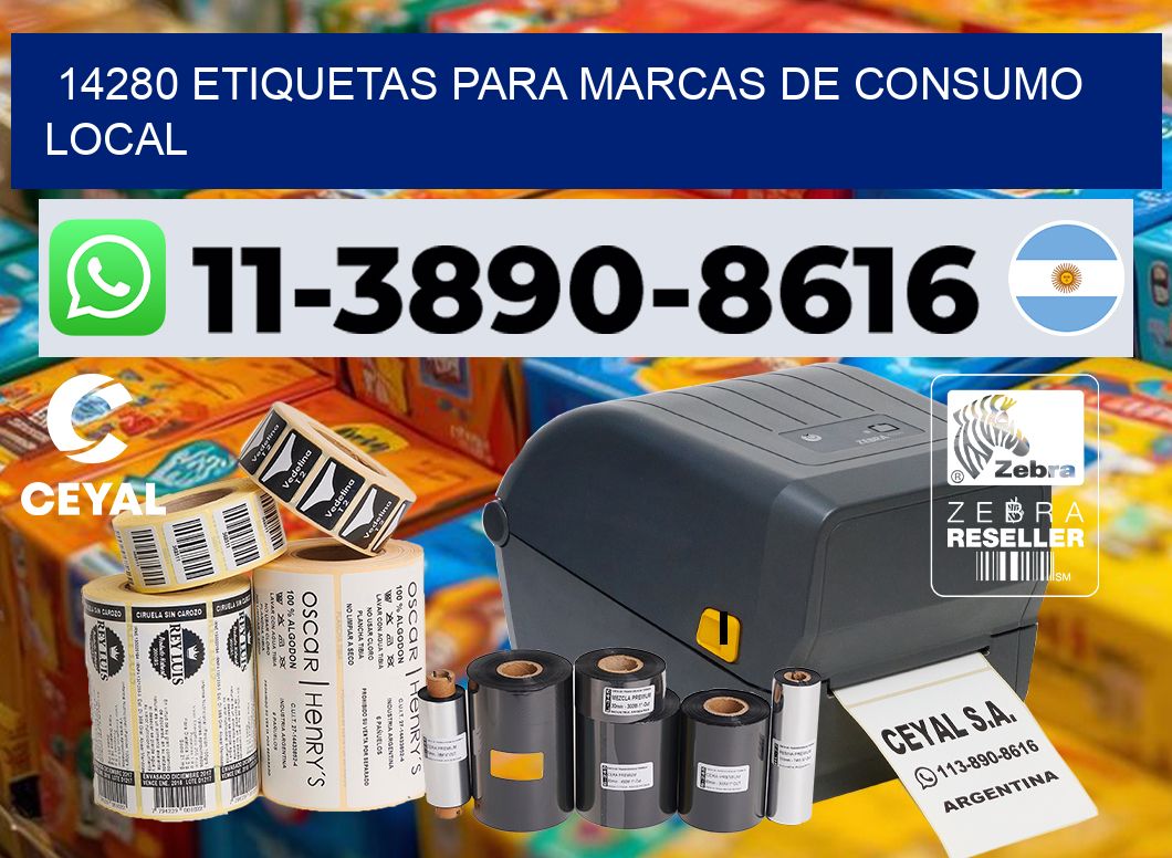 14280 Etiquetas para marcas de consumo local