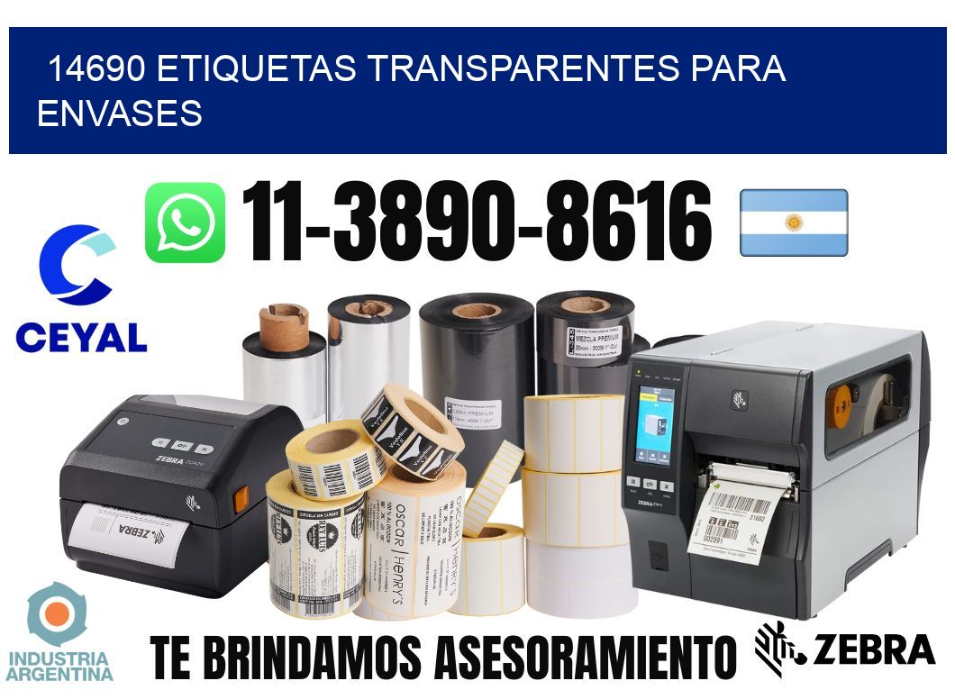 14690 Etiquetas transparentes para envases