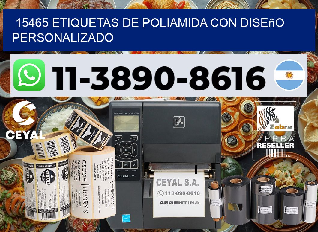 15465 Etiquetas de poliamida con diseño personalizado