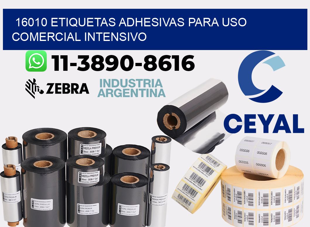 16010 Etiquetas adhesivas para uso comercial intensivo