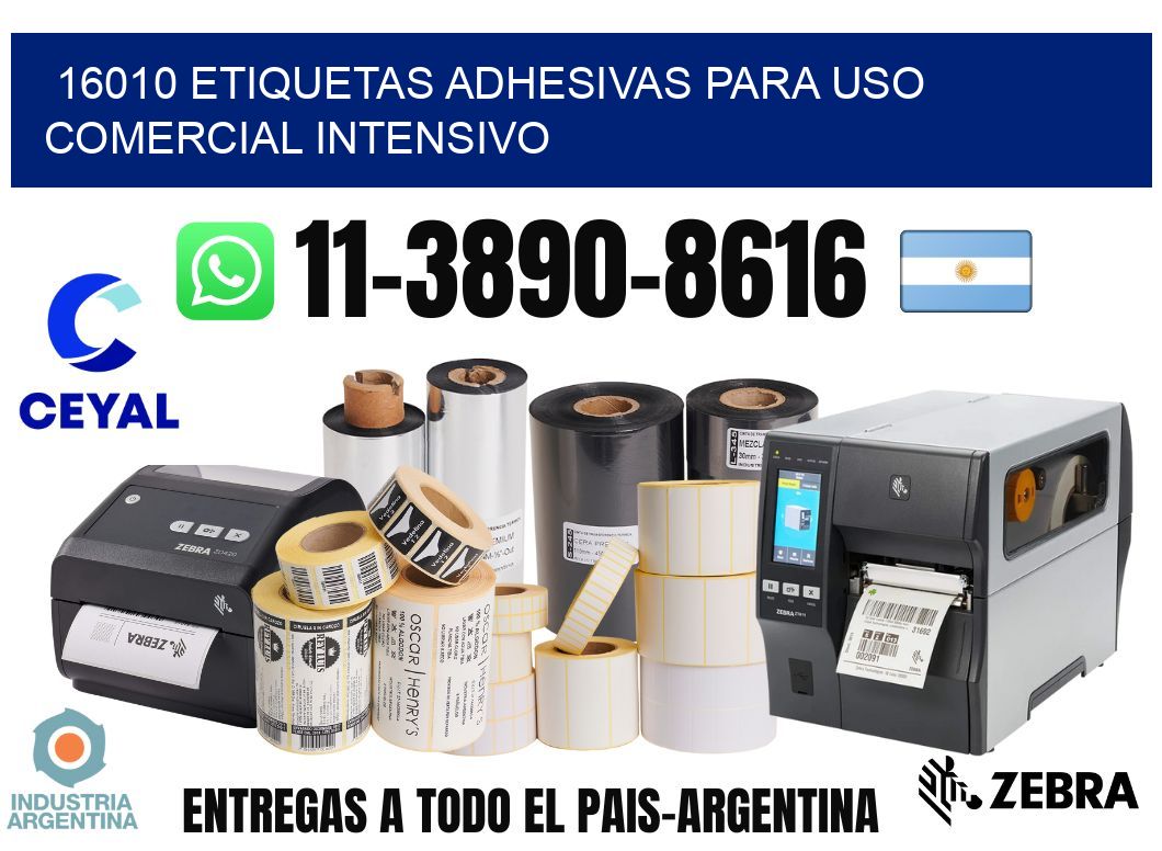 16010 Etiquetas adhesivas para uso comercial intensivo