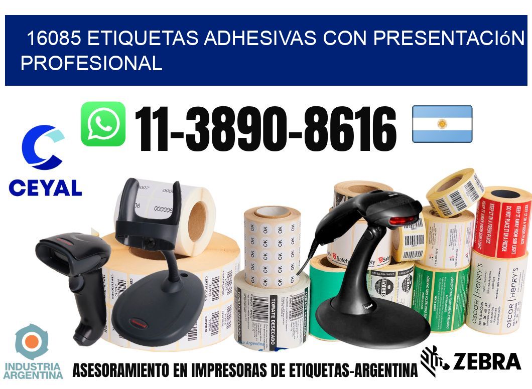 16085 Etiquetas adhesivas con presentación profesional