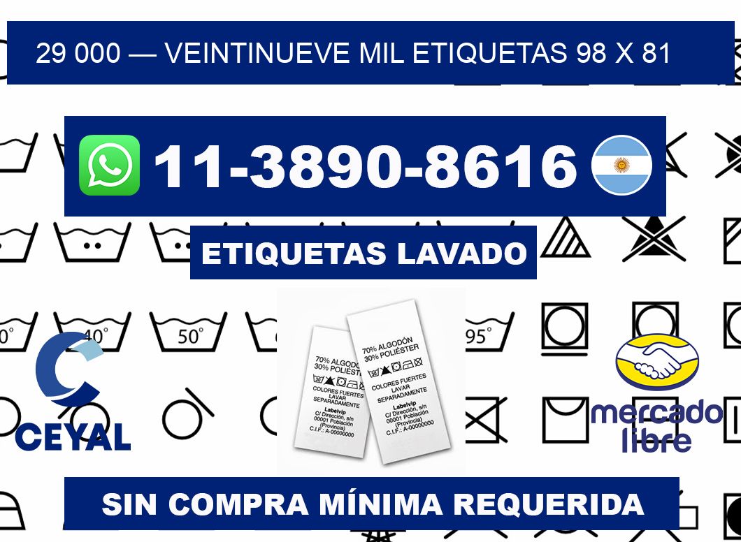 29 000 — veintinueve mil etiquetas 98 x 81