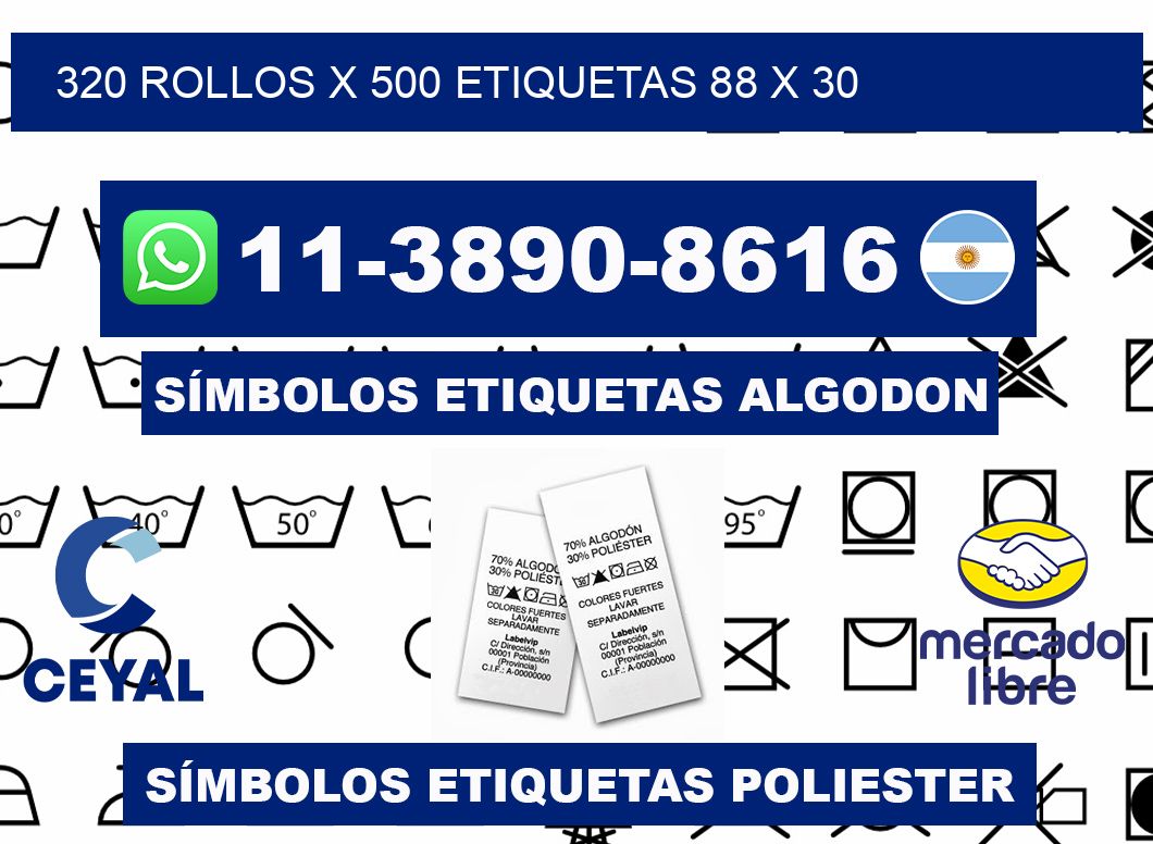 320 rollos x 500 etiquetas 88 x 30