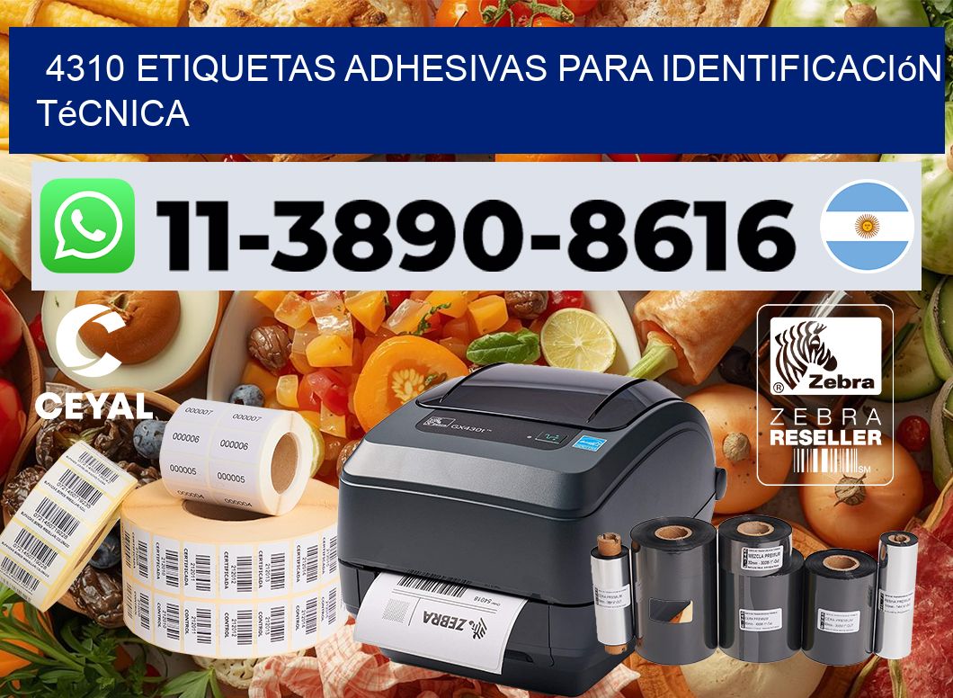 4310 Etiquetas adhesivas para identificación técnica