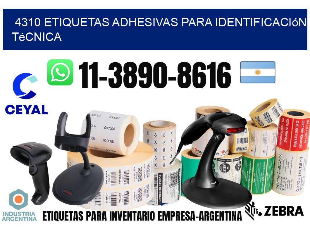 4310 Etiquetas adhesivas para identificación técnica