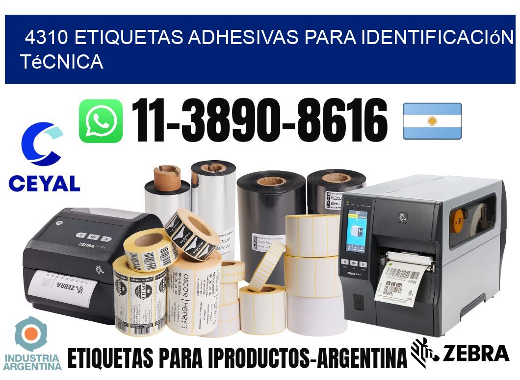 4310 Etiquetas adhesivas para identificación técnica