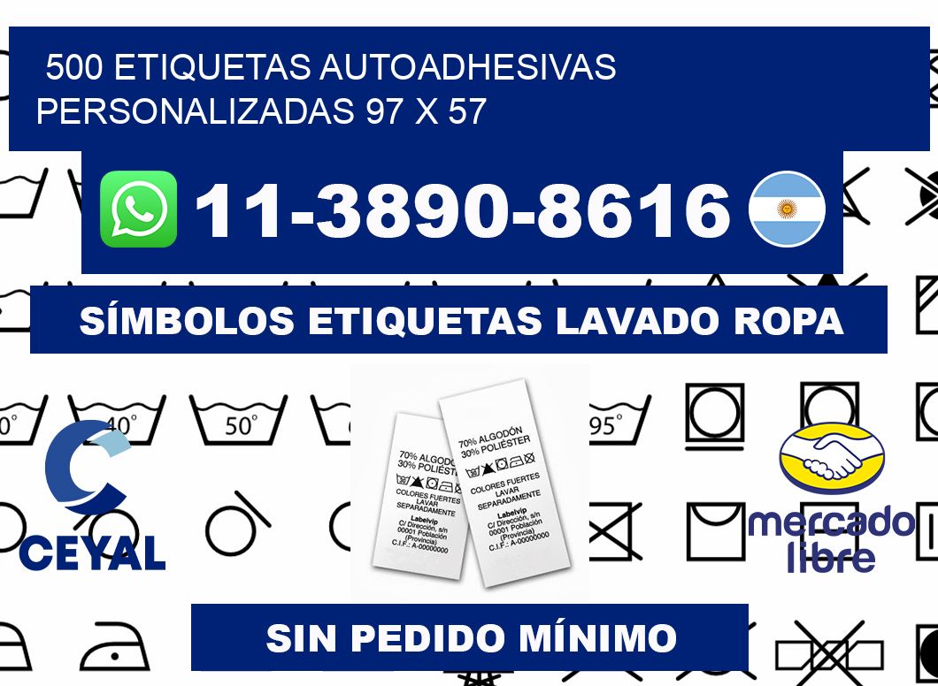 500 Etiquetas autoadhesivas personalizadas 97 x 57
