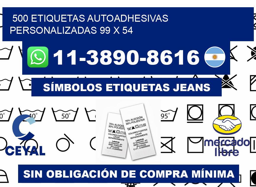 500 Etiquetas autoadhesivas personalizadas 99 x 54