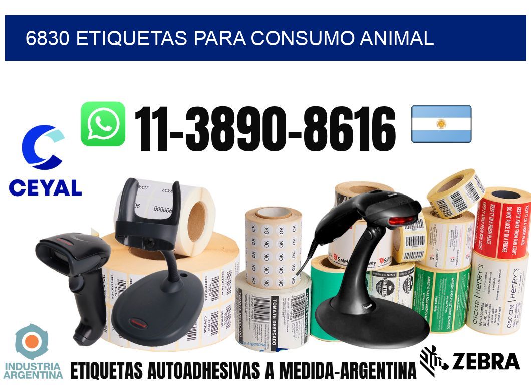 6830 Etiquetas para consumo animal
