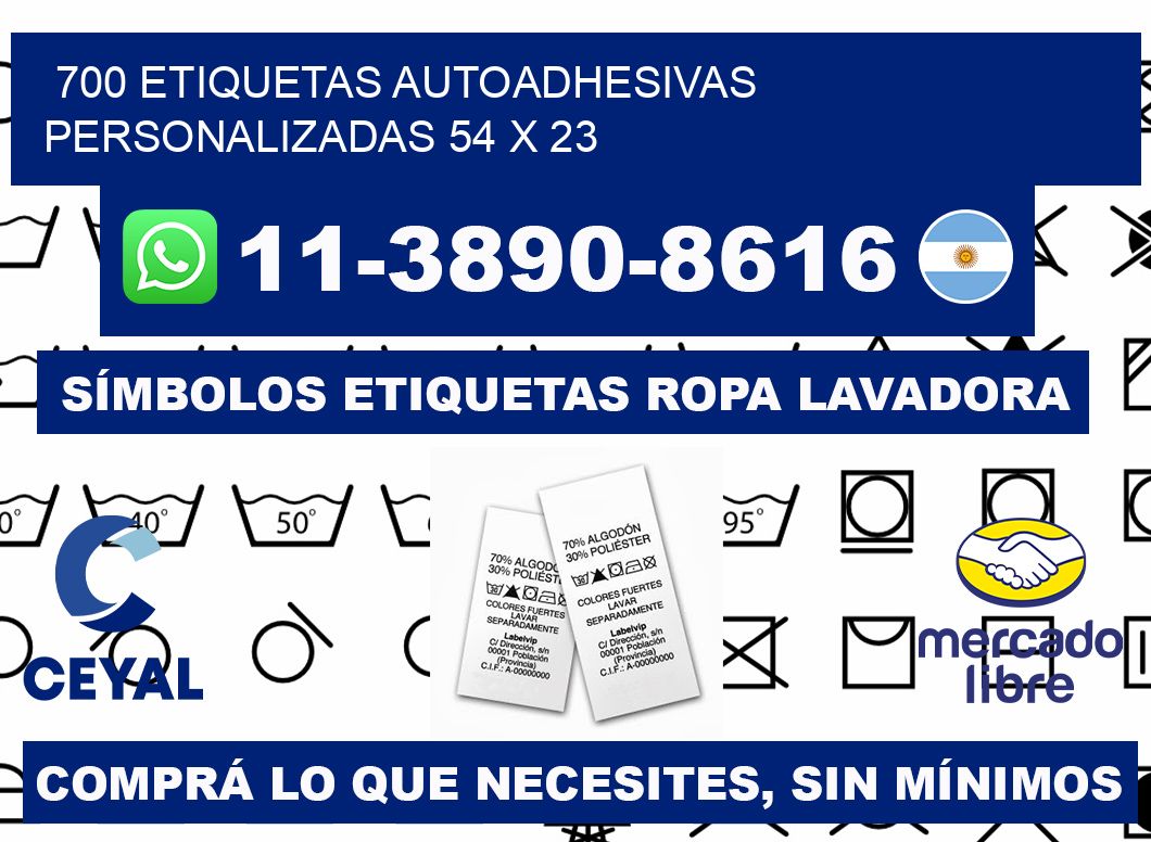 700 Etiquetas autoadhesivas personalizadas 54 x 23