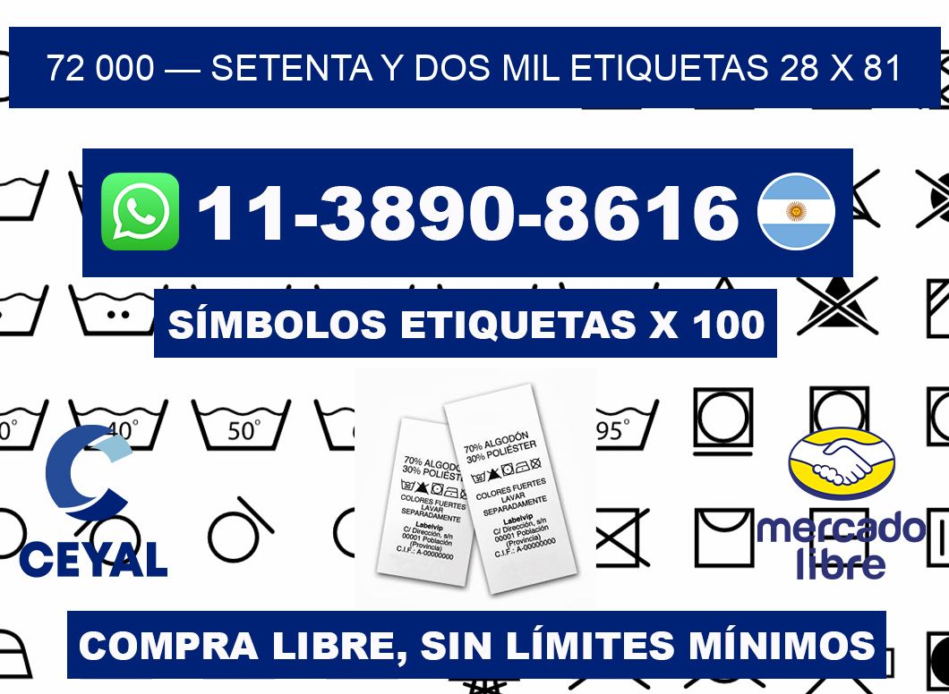 72 000 — setenta y dos mil etiquetas 28 x 81