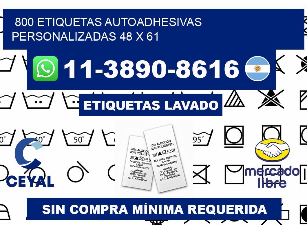 800 Etiquetas autoadhesivas personalizadas 48 x 61