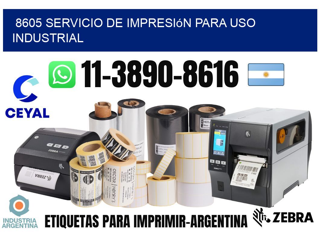 8605 Servicio de impresión para uso industrial