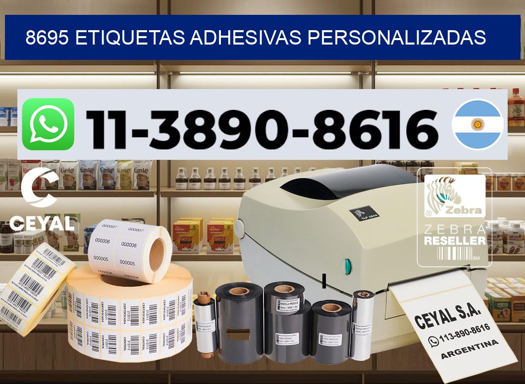 8695 Etiquetas adhesivas personalizadas