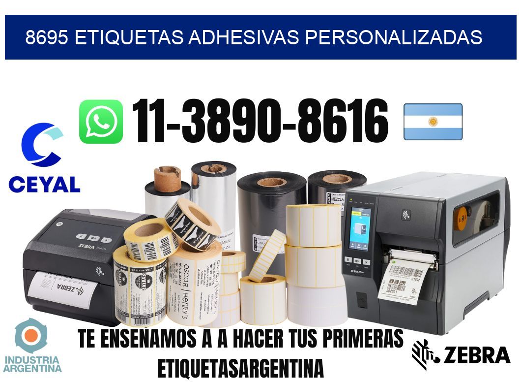 8695 Etiquetas adhesivas personalizadas