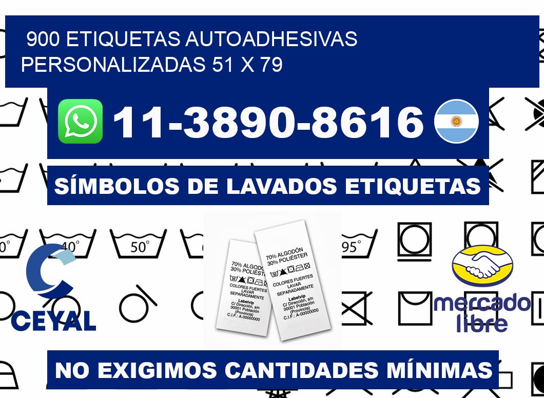 900 Etiquetas autoadhesivas personalizadas 51 x 79