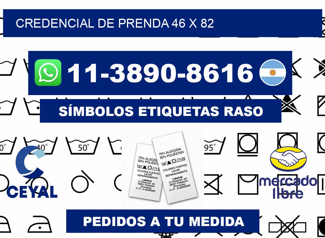 Credencial de prenda 46 x 82